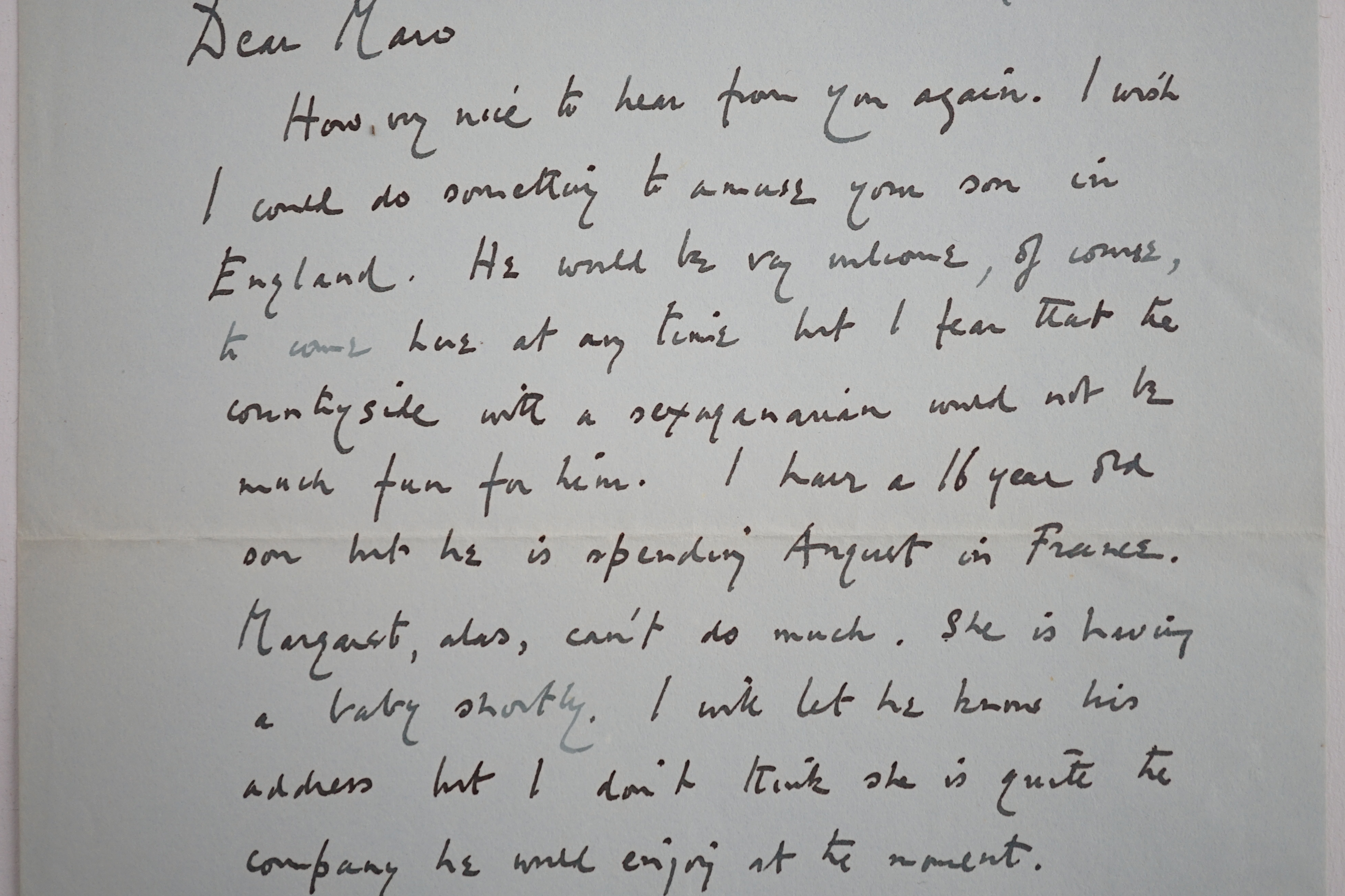 Evelyn Waugh (1903-1966), English Writer and Novelist. A.L.S., Evelyn Waugh, one page, 8vo, Combe Florey, near Taunton, 4th July 1963, to Maro [Stathatos].